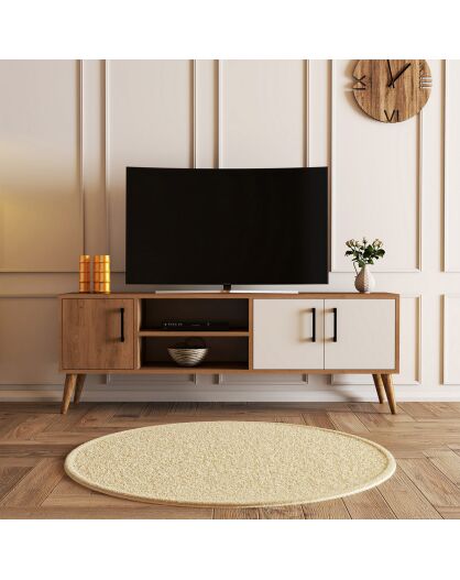 Meuble TV Exxen chêne/blanc - 150x52x34 cm
